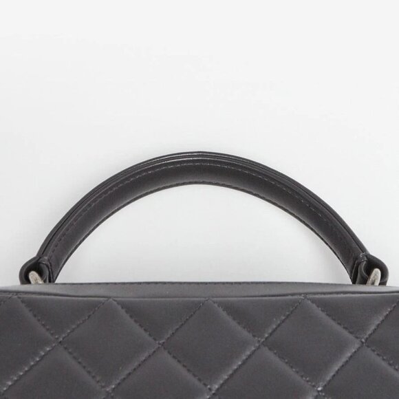 Chanel Dark Grey Quilted Lambskin Leather Trendy CC Bowling Bag - Picture 6 of 12